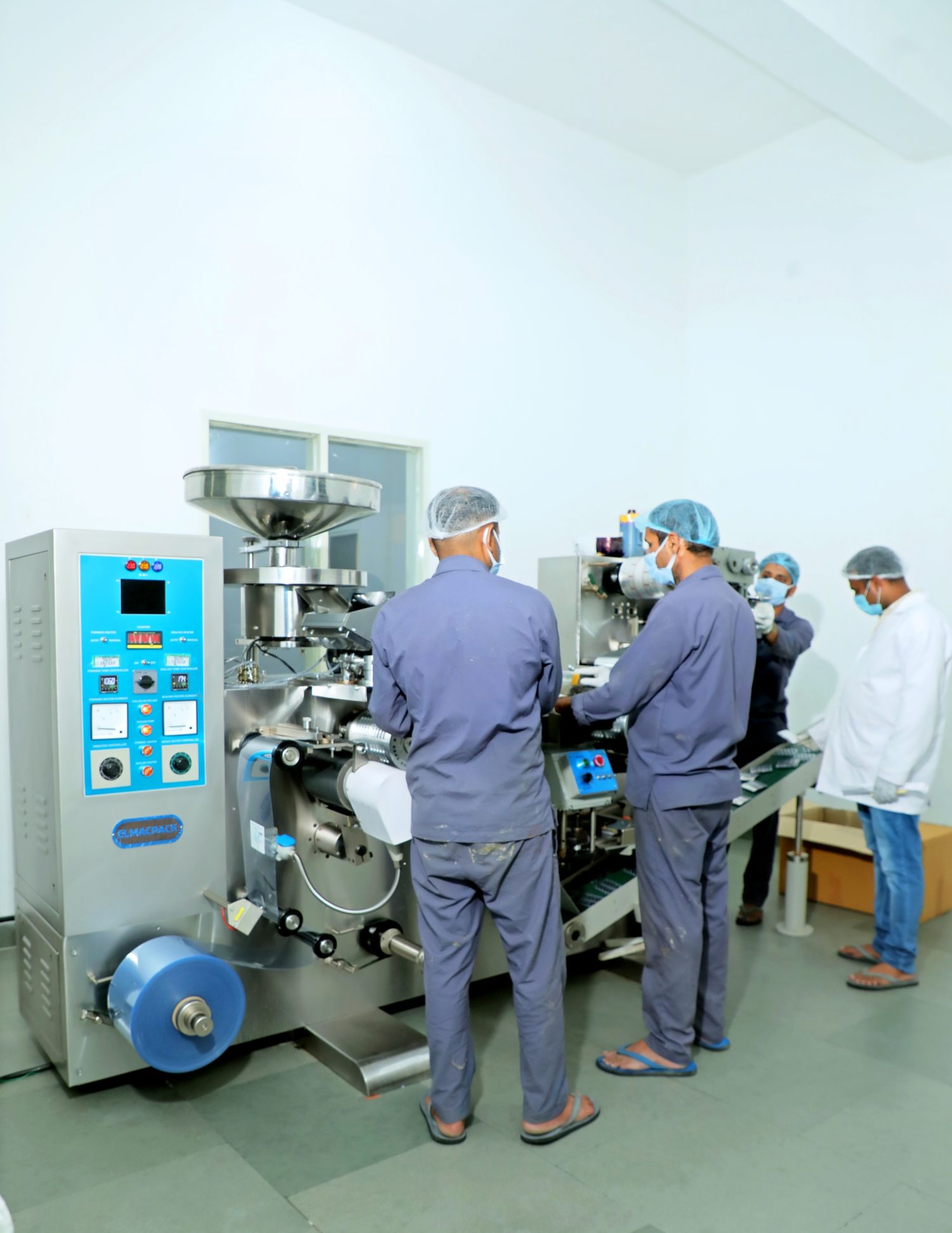 Elmach EPI 2000 blister packing machine at Admetus Lifesciences — Vitamin D3 softgel stability and packaging case study
